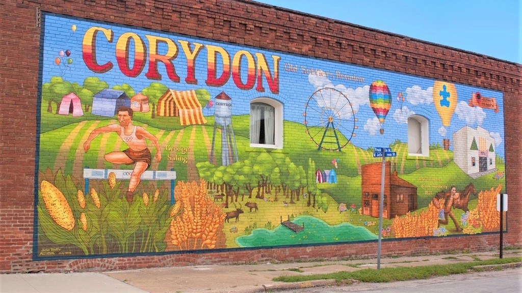 Public art installation in Corydon in Iowa