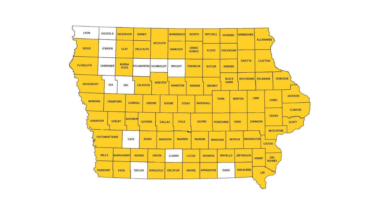 Arts Share map showing impact across Iowa