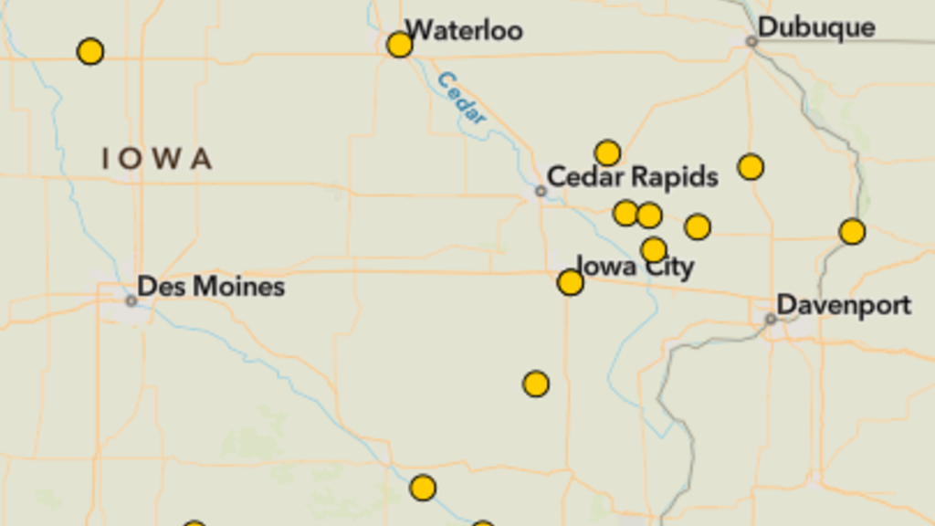 Interactive Iowa map