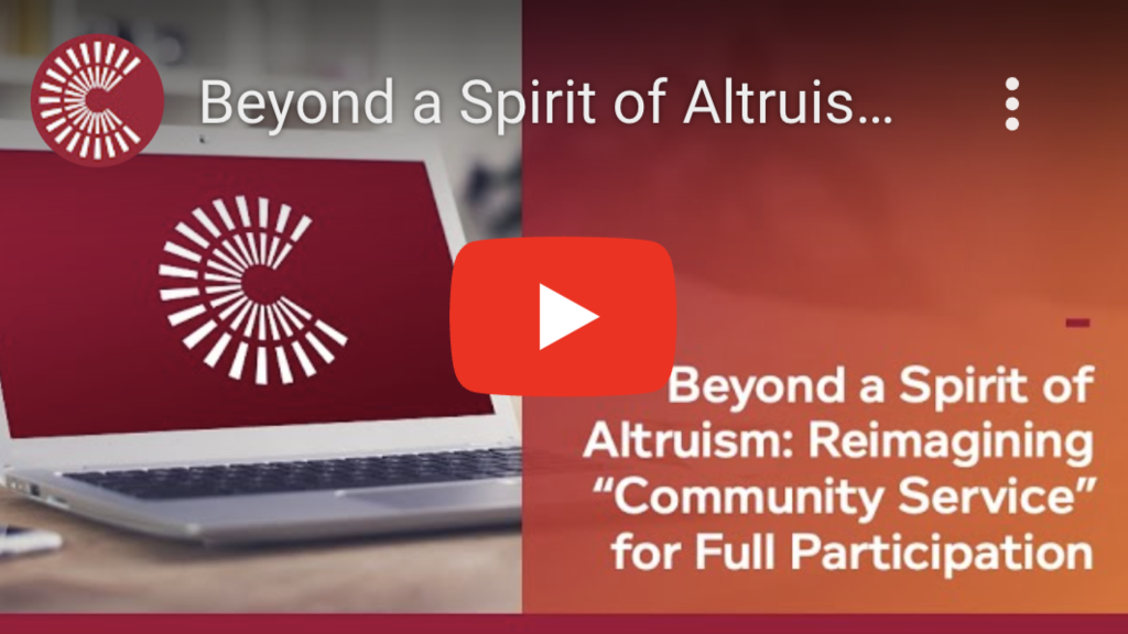 Beyond a Spirit of Altruism: Reimagining “Community Service”