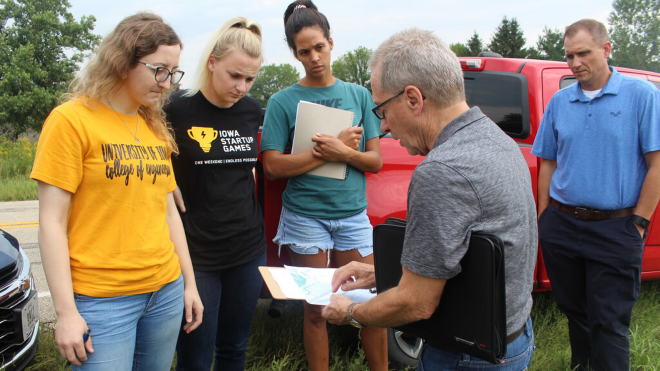 People gathered around