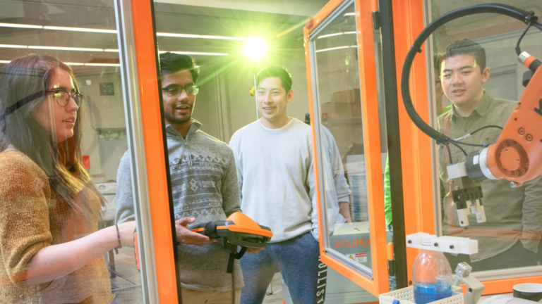 Students in a research lab